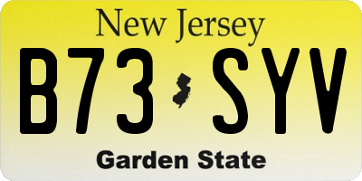 NJ license plate B73SYV