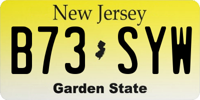 NJ license plate B73SYW