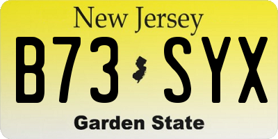 NJ license plate B73SYX