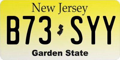 NJ license plate B73SYY