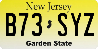NJ license plate B73SYZ