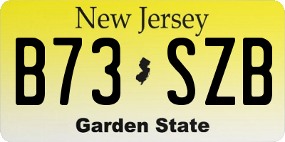 NJ license plate B73SZB