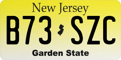 NJ license plate B73SZC