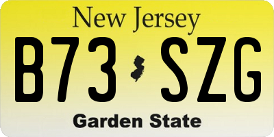 NJ license plate B73SZG
