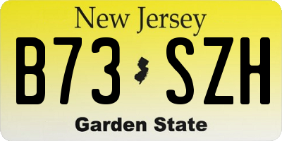 NJ license plate B73SZH