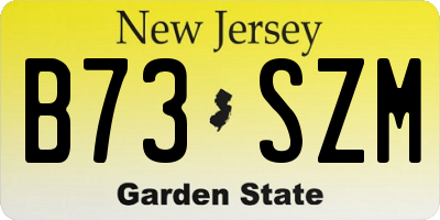 NJ license plate B73SZM