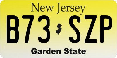 NJ license plate B73SZP