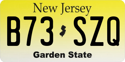NJ license plate B73SZQ