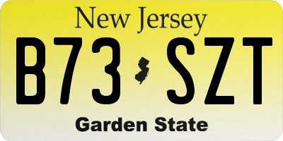 NJ license plate B73SZT