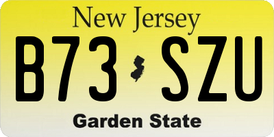 NJ license plate B73SZU