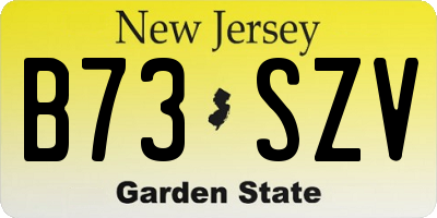 NJ license plate B73SZV