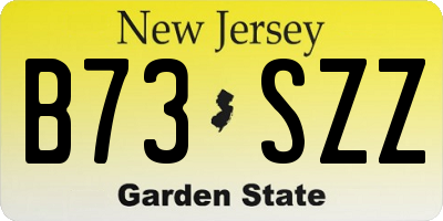 NJ license plate B73SZZ