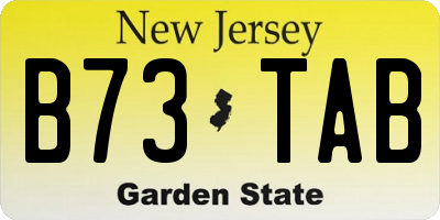 NJ license plate B73TAB