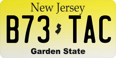 NJ license plate B73TAC