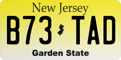 NJ license plate B73TAD
