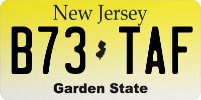 NJ license plate B73TAF