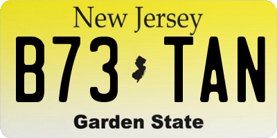 NJ license plate B73TAN