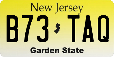 NJ license plate B73TAQ