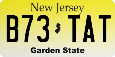 NJ license plate B73TAT