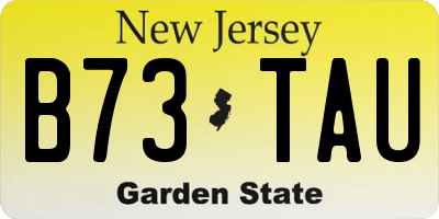 NJ license plate B73TAU