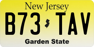 NJ license plate B73TAV