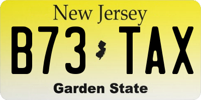 NJ license plate B73TAX