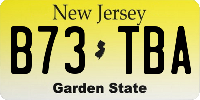 NJ license plate B73TBA
