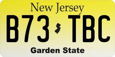 NJ license plate B73TBC