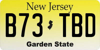 NJ license plate B73TBD