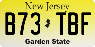 NJ license plate B73TBF
