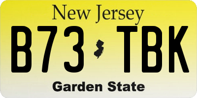 NJ license plate B73TBK