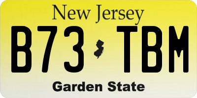 NJ license plate B73TBM