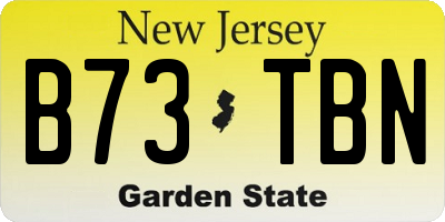 NJ license plate B73TBN