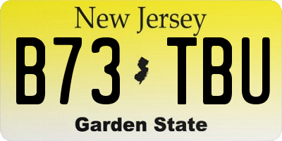 NJ license plate B73TBU