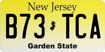 NJ license plate B73TCA
