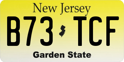 NJ license plate B73TCF
