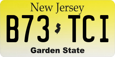 NJ license plate B73TCI