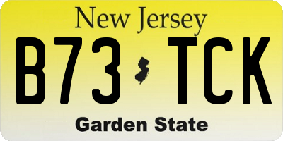 NJ license plate B73TCK