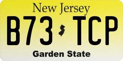 NJ license plate B73TCP