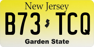NJ license plate B73TCQ