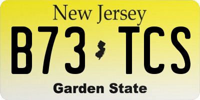 NJ license plate B73TCS