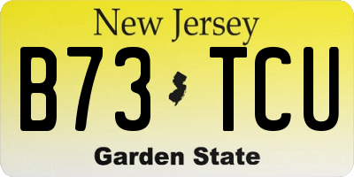 NJ license plate B73TCU