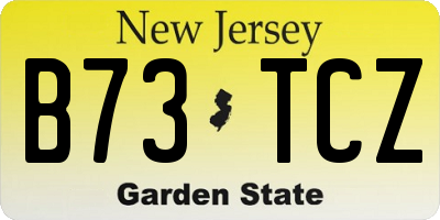 NJ license plate B73TCZ