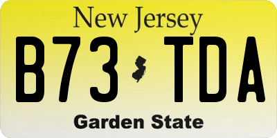 NJ license plate B73TDA