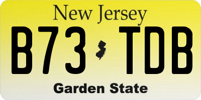 NJ license plate B73TDB