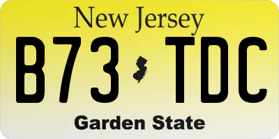 NJ license plate B73TDC