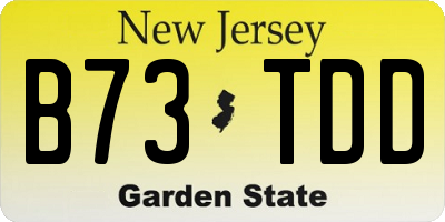 NJ license plate B73TDD