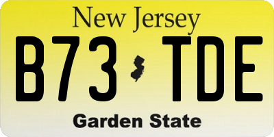 NJ license plate B73TDE