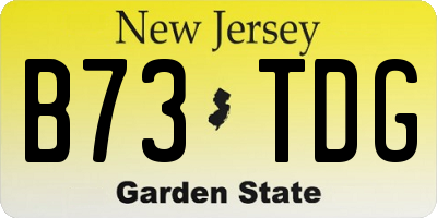 NJ license plate B73TDG
