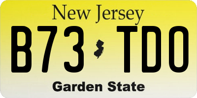 NJ license plate B73TDO
